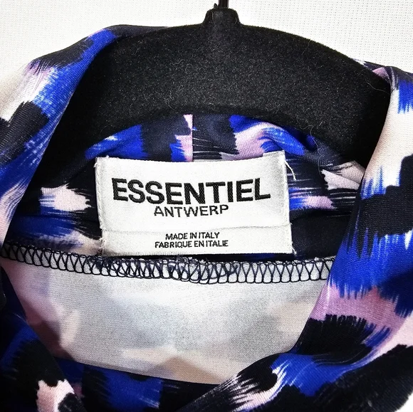 Essentiel Antwerp Leopard Print Turtleneck Top - Blue and Purple - Picture 4 of 5